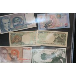 Foreign bank notes, various dates & denominations, lot of 6