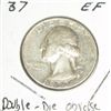 Image 1 : **FEATURED** 1937 Silver Quarter *EXTREMELY RARE DOUBLE-DIE OBVERSE KEY EXTRA FINE-45 GRADE*!!!