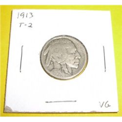 1913 Buffalo Nickel TYPE 2 *RARE VERY GOOD GRADE*!!