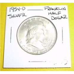 1954-D Franklin Silver Half Dollar *RARE MS-65 HIGH GRADE*!!