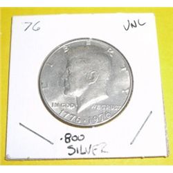 1976 Kennedy Half Dollar.800 SILVER *UNC GRADE*!!