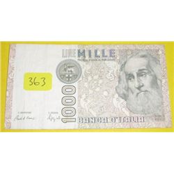 1000 LIRE MILLE *BANA D'ITALIA* Italy Note!!