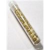 Image 1 : Large Glass Vial full of *Gold* flakes and pieces Vial weighs 2.40 grams or .085 oz.!!!