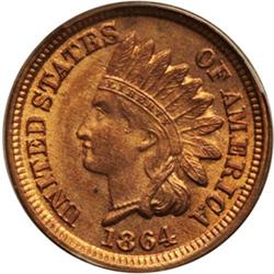 1864 Br Indian Head Cent PCGS MS64