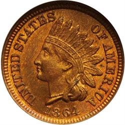 1864 Br Indian Head Cent NGC MS64