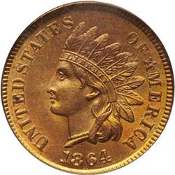 1864-L Indian Head Cent PCGS MS64