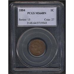 1884 Indian Head Cent PCGS MS64BN