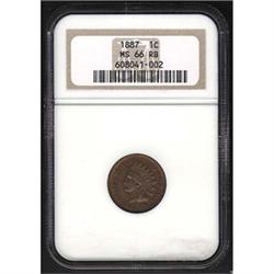 1887 Indian Head Cent NGC MS66RB