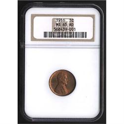 1911 Lincoln Cent NGC MS65RD