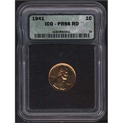 1941 Lincoln Cent ICG PR66RD