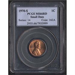 1970-S SD Lincoln Cent PCGS MS66RD