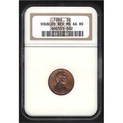 1983 Dbd Die Lincoln Cent NGC MS66