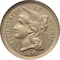 1877 Nickel Three-Cents PCGS PR63