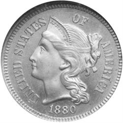 1880 Nickel Three-Cent NGC PR66