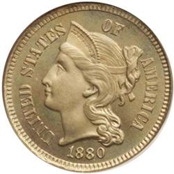 1880 Nickel Three-Cents PCGS PR65