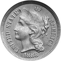 1888 Nickel Three-Cents NGC PR65