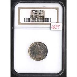 1900 Liberty Nickel NGC MS65