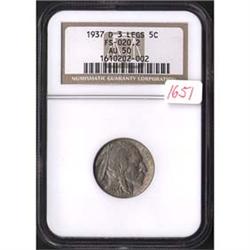 1937-D Buffalo 3-Legs NGC AU50