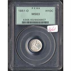 1851-O Half Dime PCGS MS63