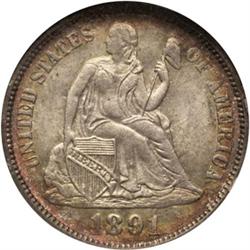 1891-O Seated Dime NGC MS65