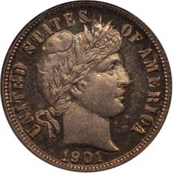 1901 Barber Dime PCGS PR65