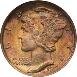 1919-D Mercury Dime PCGS MS65