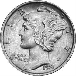 1921-D Mercury Dime MS63FB