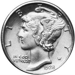 1928-S Mercury Dime MS64FB