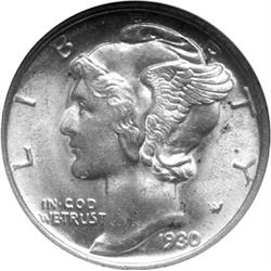 1930-S Mercury Dime NGC MS63