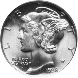 1938-S Mercury Dime PCGS MS66FB