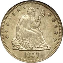 1857 Seated Quarter PCGS MS65