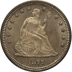 1877 Seated Quarter MS60