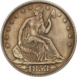 1853 A&R Half Dollar AU58