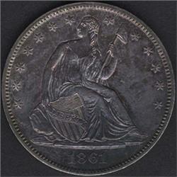 1861-O Morgan Dollar AU58