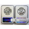 Image 2 : 1963 P&D FRANKLIN HALVES BOTH GRADED BY NGC MS-64
