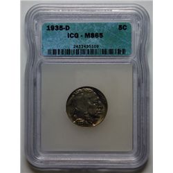 1935-D BUFFALO NICKEL ICG MS65 GEM