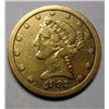 Image 1 : 1882-CC $5 LIBERTY GOLD, RARE FINE+