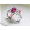 Image 1 : .40 Carat Diamonds and Ruby 14K White Gold Ring