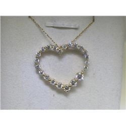 All Diamonds 18K Yellow Gold Heart Design Pendant Chain