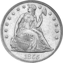 1855 Seated Dollar NGC MS61