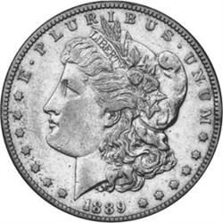 1889-CC Morgan Dollar AU55