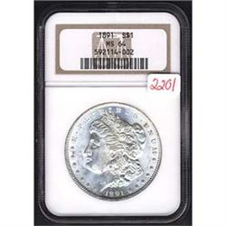 1891 Morgan Dollar NGC MS64
