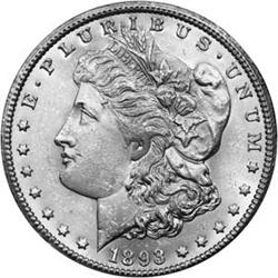 1893-CC Morgan Dollar MS62