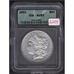 1901 Morgan Dollar ICG AU53