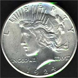 1924-S Peace Dollar MS64