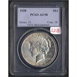 1928 Peace Dollar PCGS AU58