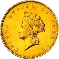 1855 T2 Gold Dollar MS60