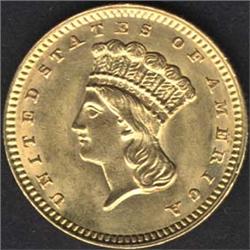 1862 Gold Dollar MS62