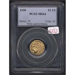 1928 Quarter Eagle PCGS MS64