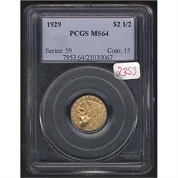 1929 Quarter Eagle PCGS MS64